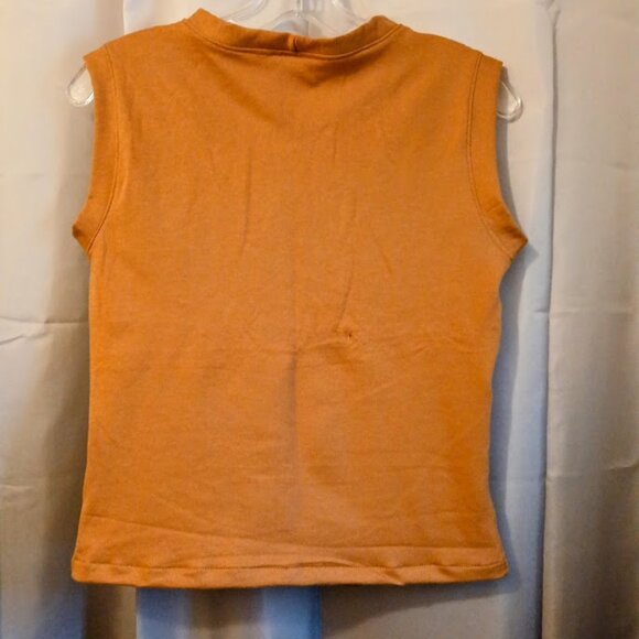 New Rust Orange Crew neck Tank top womens PM Classic fit 100% Cotton t-shirt - Picture 5 of 8